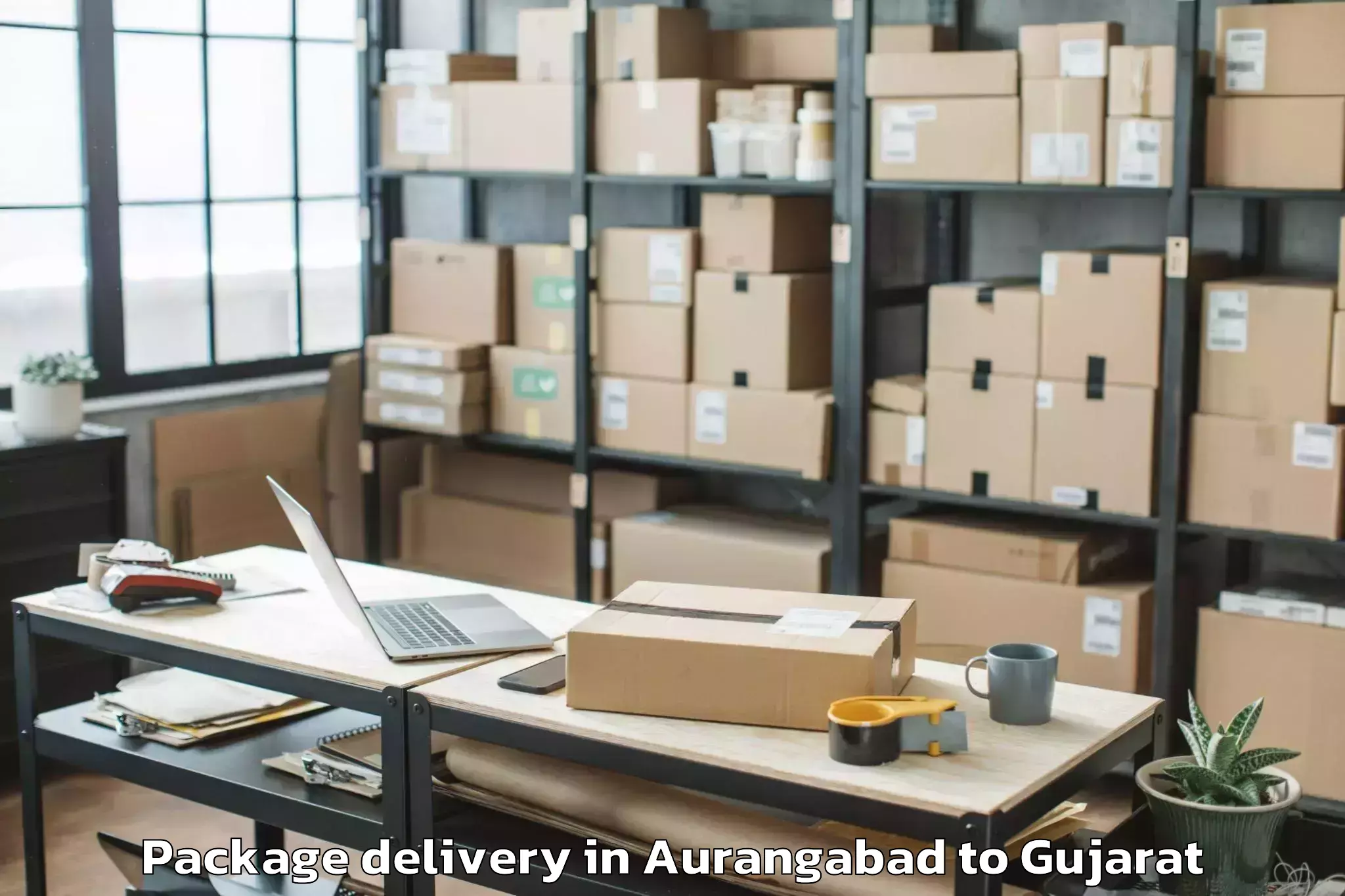 Quality Aurangabad to Thasra Package Delivery